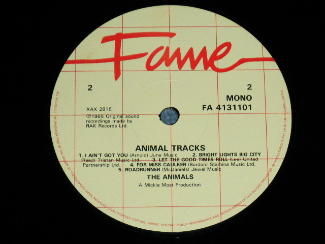 画像: The ANIMALS - ANIMAL TRACKS   / 1980's UK ENGLAND Reissue Used LP 