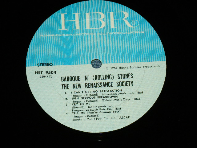 画像: THE NEW RENAISSANCE SOCIETY - BAROQUE N' STONES ( SOFT ROCK INSTRUMENTAL of THE ROLLING STONES Songs  Like ANDREW OLDHAM ORCHESTRA  ) / 1966 US AMERICA ORIGINAL STEREO Used LP 