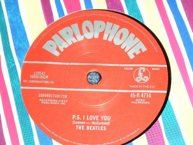 画像: THE BEATLES - LOVE ME DO & P.S.I LOVE YOU / 2012 UK ENGLAND Reissue Brand New 7"45 