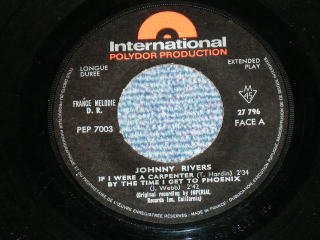 画像: JOHNNY RIVERS - IF I WERE A CARPENTER  ( EP ) / 1965 FRANCE ORIGINAL Used  7" EP With PICTURE SLEEVE
