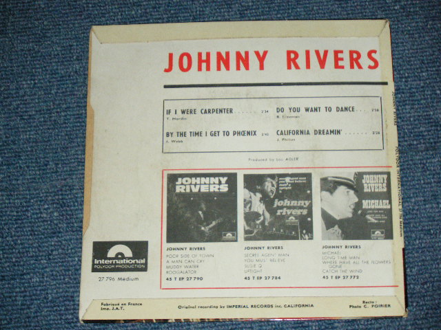 画像: JOHNNY RIVERS - IF I WERE A CARPENTER  ( EP ) / 1965 FRANCE ORIGINAL Used  7" EP With PICTURE SLEEVE