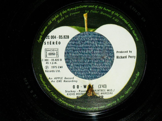 画像: RINGO STARR of THE BEATLES -  GOODNIGHT VIENNA ( Ex+/Ex++ ) / 1975  FRANCE ORIGINAL Used 7" Single  With PICTURE SLEEVE