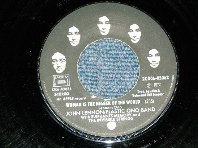 画像: JOHN LENNON of THE BEATLES -  WOMAN IS THE NIGGER OF THE WORLD ( Ex++/VG+++,Ex+ ) / 1972  FRANCE ORIGINAL Used 7" Single  With PICTURE SLEEVE