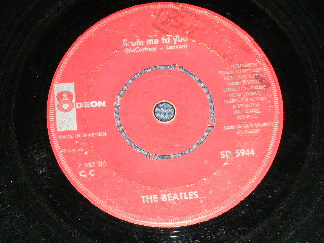 画像1: THE BEATLES - FROM ME TO YOU ( Ex/Ex) / 1963  SWEDEN ORIGINAL "RED Label" Used 7" Single 