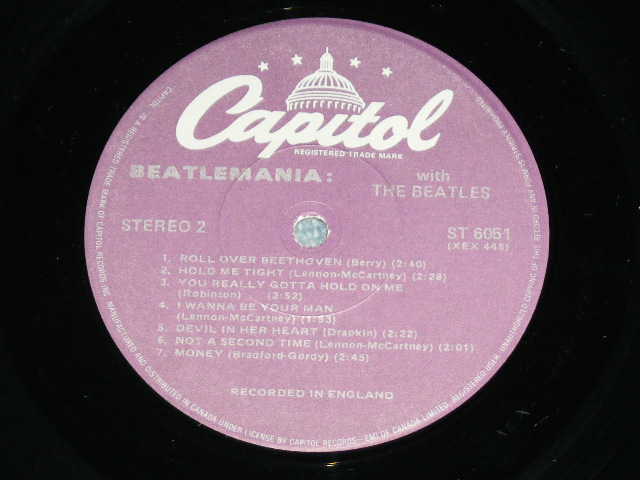 画像: THE BEATLES - BEATLEMANIA! WITH THE BEATLES ( CANADA Only JACKET : Ex+++/MINT- : Purple Label  )  / 1980s CANADA Reissue "PURPLE Label" Used LP  