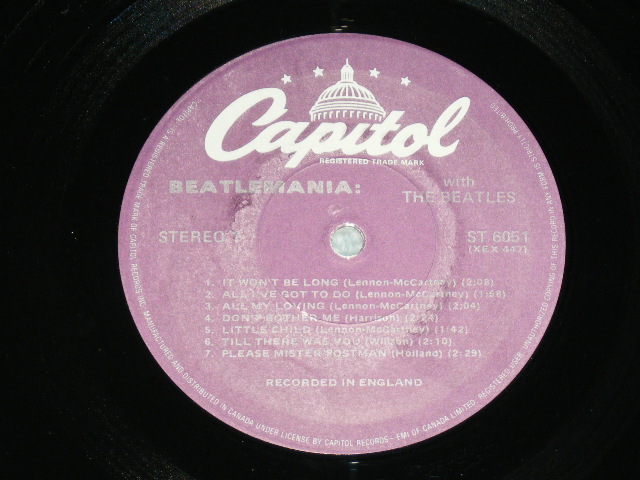 画像: THE BEATLES - BEATLEMANIA! WITH THE BEATLES ( CANADA Only JACKET : Ex+++/MINT- : Purple Label  )  / 1980s CANADA Reissue "PURPLE Label" Used LP  