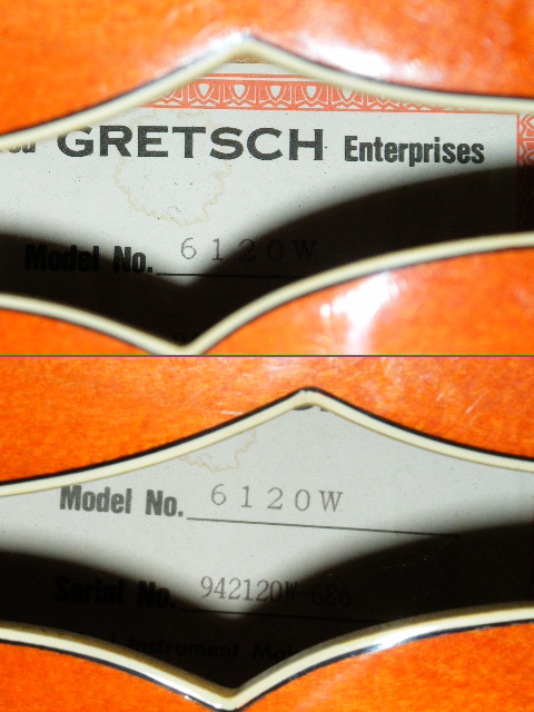 画像: GRETSCH グレッチ  6120W CHET ATKINS Model / 1994 USA AMERICA   w/BIGSBY & ORANGE COLOR & BLOCK Makers & All GOLD PARTS 