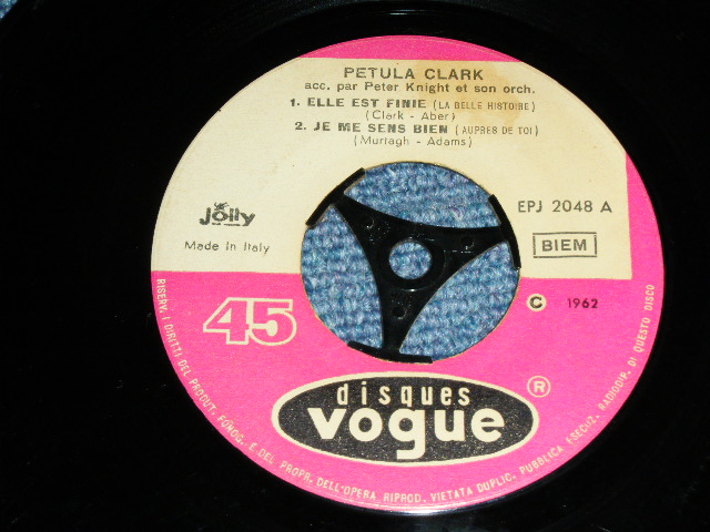 画像1: PETULA CLARK  - ELLE EST FDINIE + JE ME SENS BIE( FOOTTAPPER ) +2  / 1962 ITALY ORIGINAL Used 7"EP 