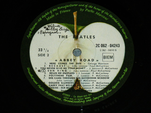画像: THE BEATLES - ABBEY ROAD ( Ex+++/Ex+++ ) / 1969? FRANCE FRENCH Used LP