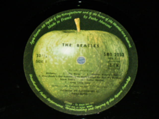 画像:  BEATLES  - THE BEATLES ( WHITE ALBUM :  FRENCH 1st Relaese UK JACKET + FRENCH LP No.0034281) / 1968 UK+FRANCE ORIGINAL TOP OPEN  Used STEREO 2 LP POSTER  Insetrs 