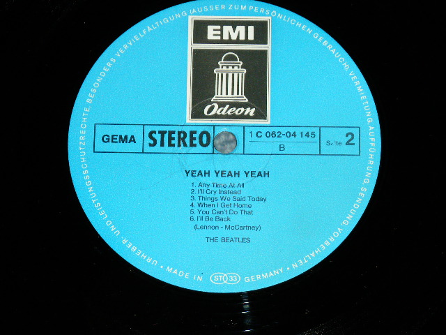 画像: THE BEATLES - YEAH! YEAH! YEAH! : A HARD DAYS NIGHT ( Ex//Ex+++  )  / 1970's GERMAN Reissue BLUE Label & TYPING Style Matrix # & "MADE IN GERMANY" Credit Used LP 