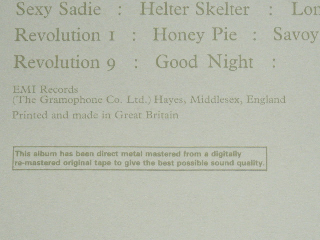 画像:  BEATLES  - THE BEATLES ( WHITE ALBUM : All Inserts ) ( Matrix Number A)709-8 C-1-3/B)710-9-1-2/C)711-4-1-1/712-3-1-1 )  /  1990s UK REISSUE "DMM/DIRECT METAL MASTER ) Used 2-LP 