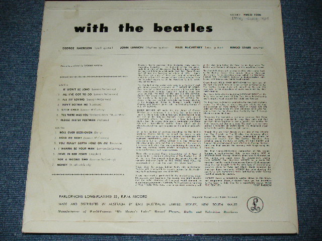 画像: THE BEATLES - WITH THE BEATLES ( Ex++/Ex) / 1963  AUSTRALIA ORIGINAL 1st Press "GOLD Parlophone" Label MONO Used LP