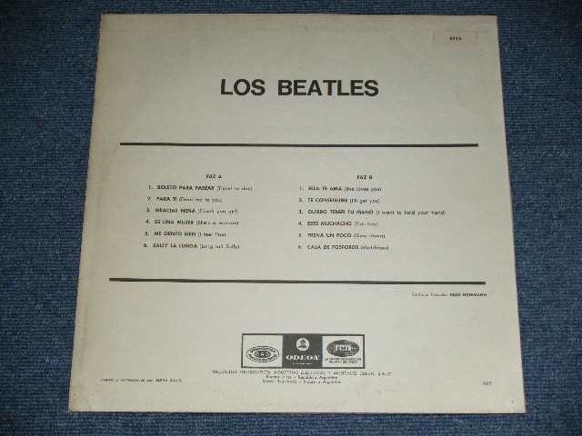 画像: THE BEATLES -　LOS BEATLES  ( STAGE Jacket :  Ex+/Ex+++ ) / 1970's ARGENTINA  Used LP