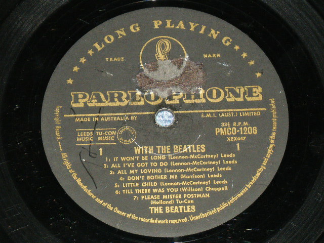 画像: THE BEATLES - WITH THE BEATLES ( Ex++/Ex) / 1963  AUSTRALIA ORIGINAL 1st Press "GOLD Parlophone" Label MONO Used LP