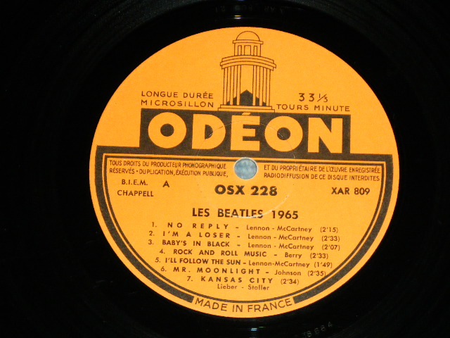 画像: THE BEATLES - 1965 ( FOR SALE ) ( Ex+/Ex++  Looks: Ex++ ) /1964 FRANCE ORIGINAL "ORANGE LABEL" Used LP with INSTERTS & IRON PRINT     