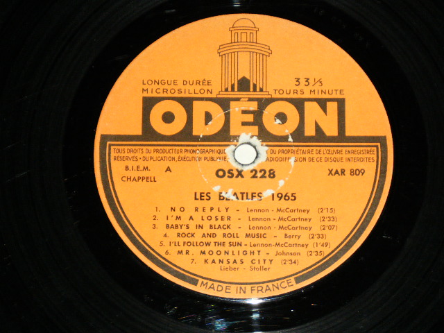 画像: THE BEATLES - 1965 ( FOR SALE ) (VG++/VG+++ ) /1964 FRANCE ORIGINAL "ORANGE LABEL" Used LP with INSTERTS & IRON PRINT     