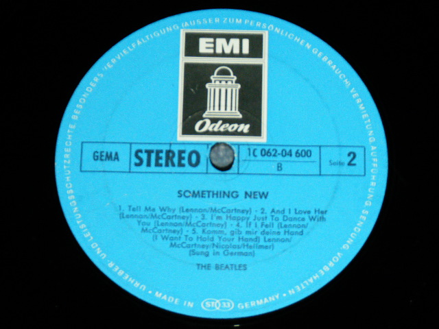 画像: THE BEATLES - SOMETHING NEW ( Ex+,VG++/Ex+++,MINT-)    / 1970's GERMAN BLUE Label  STEREO LP