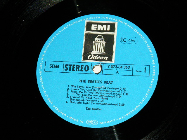 画像: THE BEATLES - THE BEATLES BEAT ( Ex++/MINT-)    / 1970's? GERMAN BLUE Label  STEREO LP