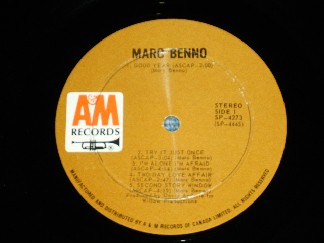 画像: MARC BENNO - MARC BENNO (On Guitar JERRY MCGEE of The VENTURES +BOOKER T.JONES+RY COODER +More ) ( Ex++/MINT- ) / 1970 CANADA ORIGINAL  Used LP 