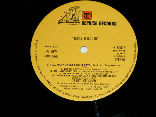 画像: TERRY MELCHER - TERRY MELCHER ( Ex+++/MINT- ) / 1974 UK ENGLAND  ORIGINAL Used LP 
