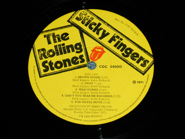 画像: The ROLLING STONES - STICKY FINGERS ( Matrix No. A4/B3 Ex/Ex+++ ) / 1971 UK ENGLAND  ORIGINAL "ZIPPER COVER" Used LP 
