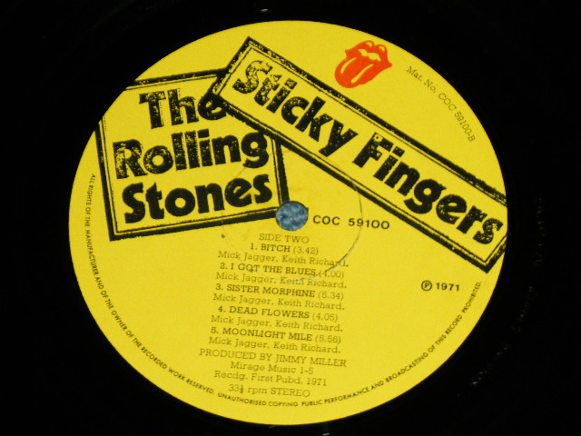 画像: The ROLLING STONES - STICKY FINGERS ( Matrix No. A3/B4 Ex++/Ex+++ ) / 1971 UK ENGLAND  ORIGINAL "ZIPPER COVER...Sorry NOT WORKING" Used LP 