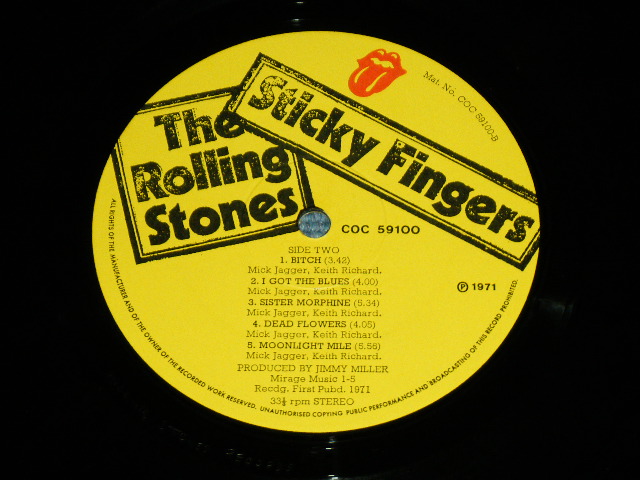 画像: The ROLLING STONES - STICKY FINGERS ( Matrix No. A4/B3 Ex+++/MINT- ) / 1971 UK ENGLAND  ORIGINAL "ZIPPER COVER" Used LP 