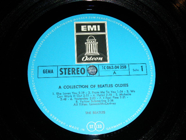 画像: THE BEATLES - A COLLECTION OF BEATLES OLDIES  ( Ex++/MINT- )  / 1970's GERMAN Reissue BLUE Label & TYPING Style Matrix # Used LP 