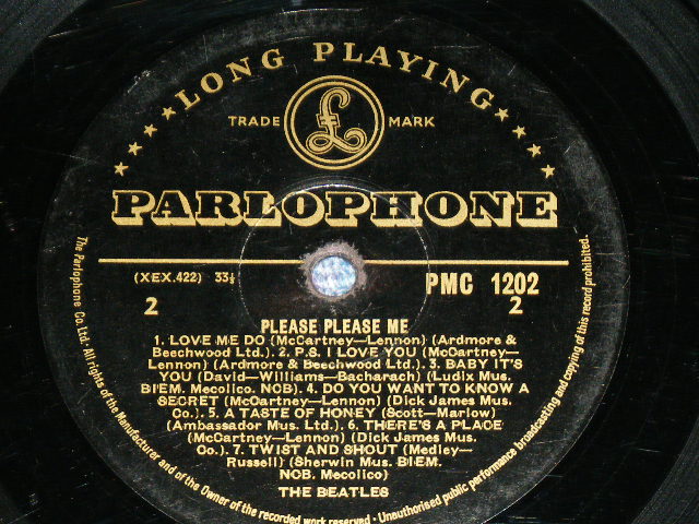 画像: THE BEATLES - PLEASE PLEASE ME (Matrix #A)1N   B)1N) (VG+/VG+++ A-1:POOR EDSP) / 1963 UK ENGLAND ORIGINAL 4th Press "RECORDING FIRST PUBLISHED 1963 on Label" "YELLOW/BLACK Label" "MONO" Used LP