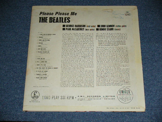 画像: THE BEATLES - PLEASE PLEASE ME (Matrix #A)1N   B)1N) (VG+/VG+++ A-1:POOR EDSP) / 1963 UK ENGLAND ORIGINAL 4th Press "RECORDING FIRST PUBLISHED 1963 on Label" "YELLOW/BLACK Label" "MONO" Used LP