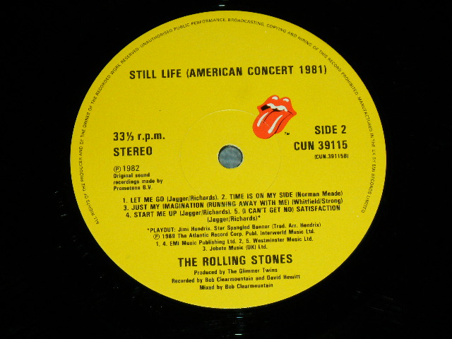画像: ROLLING STONES - STILL LIFE ( Matrix # A)A-2-1-2-3 / B) B-2-1-1-1- : Ex-/Ex+++ )  ) / 1982 UK ENGLAND ORIGINAL Used LP 