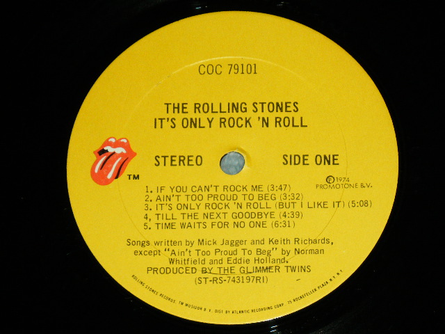 画像:  THE ROLLING STONES - IT'S ONLY ROCK N' ROLL (With HYPE/TITLE Sticker on Front Cover  MINT-/MINT- ) / 1974 US AMERICA ORIGINAL 1st Issued Used LP 