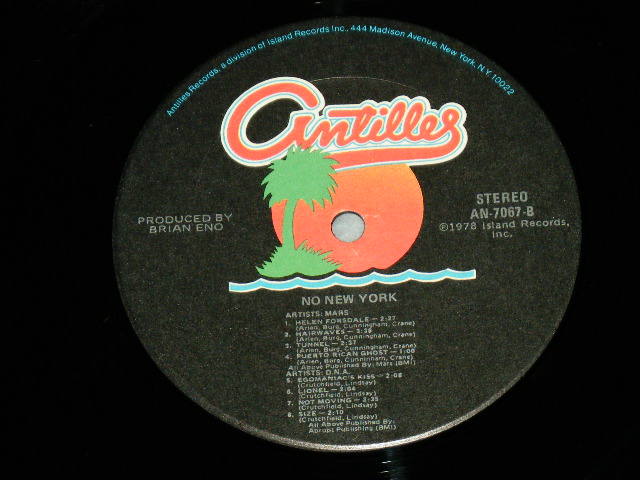 画像: V.A. - NO NEW YORK /  1978 US AMERICA  ORIGINAL Used LP With Outer Shrink Wrap 