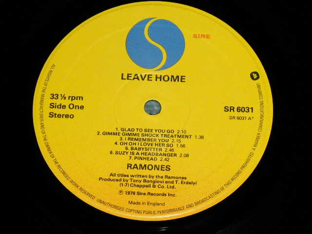 画像: RAMONES  -  LEAVE HOME ( with "BABY SITTER" version : Ex++/MINT- ) / 1976 UK ENGLAND  ORIGINAL Used LP 