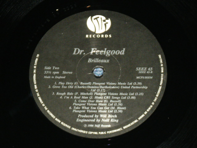 画像: DR.FEELGOOD - BRILLEAUX ( Ex++/MINT- ) /  1985 UK ENGLAND ORIGINAL Used LP 