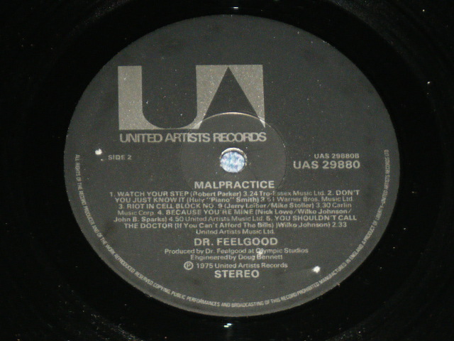 画像: DR.FEELGOOD - MALPRACTICE( Ex++/ MINT- ) /  1975 UK ENGLAND ORIGINAL Used LP 