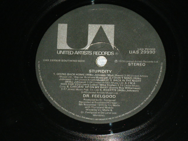 画像: DR.FEELGOOD - STUPIDITY ( Ex+++/ MINT- ) /  1976 UK ENGLAND ORIGINAL Used LP 