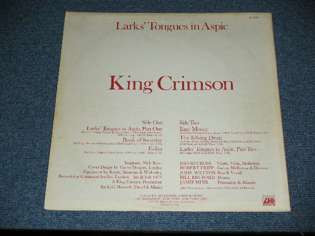 画像: KING CRIMSON  - LARK'S TONGUES IN ASPIC ("1841 BROADWAY": Ex++/Ex++ , Matrix No.A) STA-732809-BB / B)STA-732810-B ) / 1973 US AMERICA ORIGINAL Used LP 