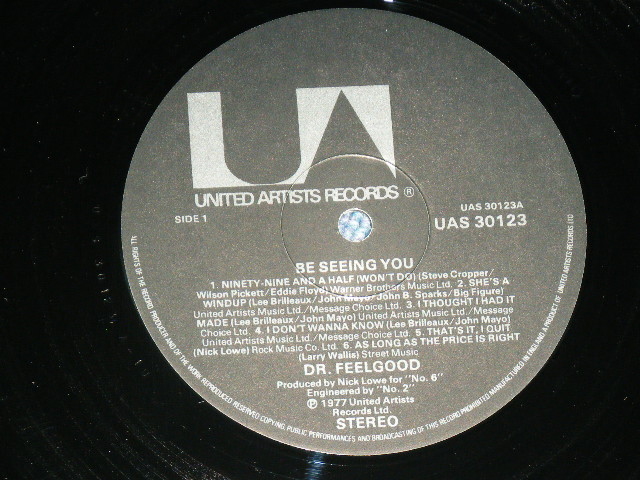 画像: DR.FEELGOOD - BE SEEING YOU  ( Ex+/ MINT- ) /  1977 UK ENGLAND ORIGINAL Used LP 