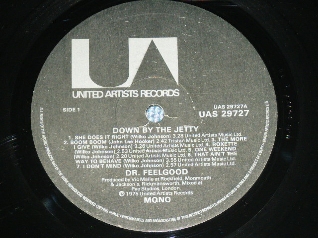 画像: DR.FEELGOOD - DOWN BY THE JETTY ( Ex+++/MINT- ) /  1975 UK ENGLAND ORIGINAL Used LP 