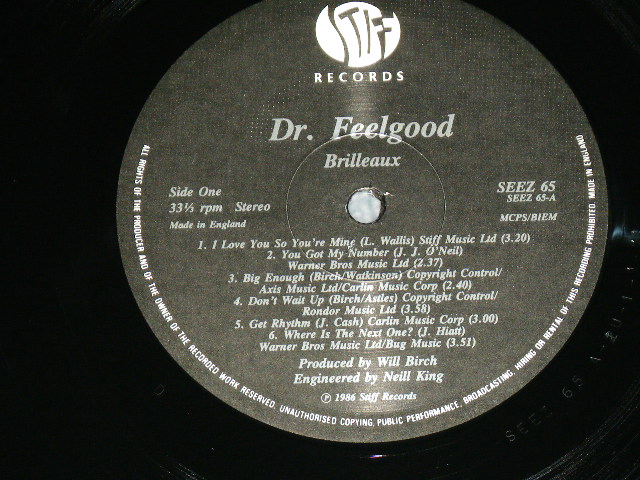 画像: DR.FEELGOOD - BRILLEAUX ( Ex+++/MINT- ) /  1985 UK ENGLAND ORIGINAL Used LP 