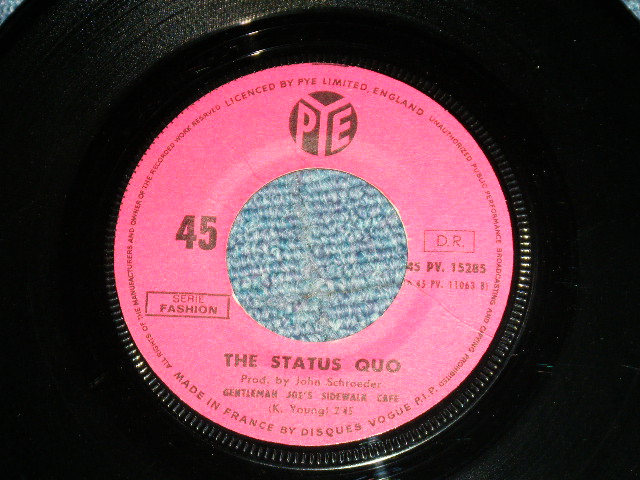 画像: The STATUS QUO  - PICTURES OF MATCHSTICK MEN  / 1968 FRANCE FRENCH  ORIGINAL Used 7"Single with PICTURE SLEEVE 