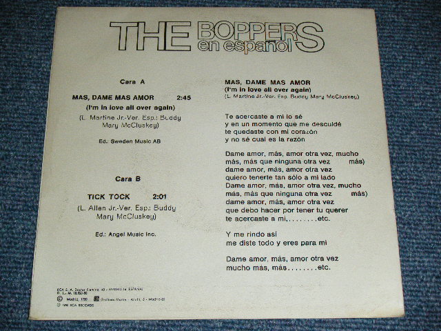 画像: THE BOPPERS - I'N IN LOVE ALL OVER AGAIN ( Ex/Ex++ )  / 1980 SPAIN ORIGINAL Used 7" Single