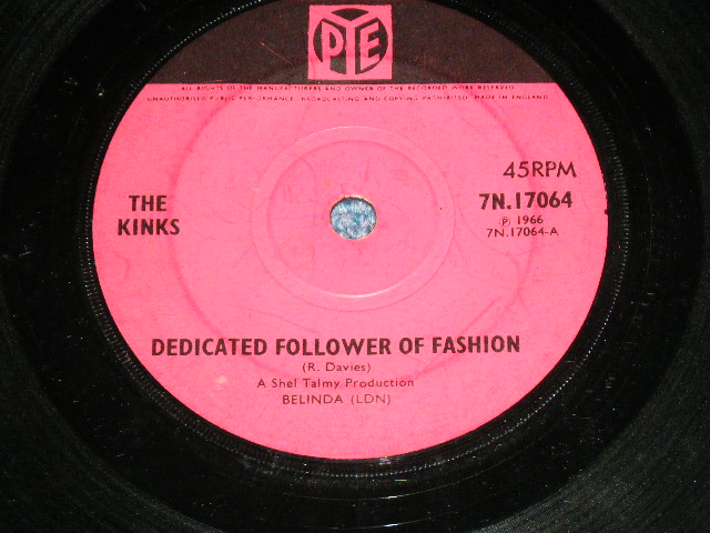 画像: THE KINKS - DEDICATED FOLLOWER OF FASHION  ( Ex+/Ex+ )  / 1966 UK ENGLAND ORIGINAL  Used 7" Single 