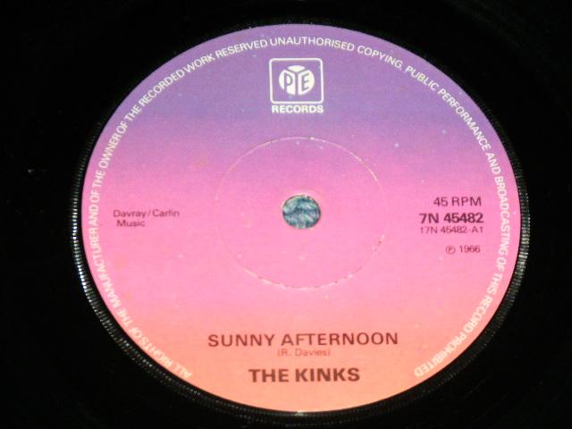 画像: THE KINKS -  SUNNY AFTERNOON ( Ex+++/Ex++ )  / 1970's  UK ENGLAND Reissue Coupling   Used 7" Single 