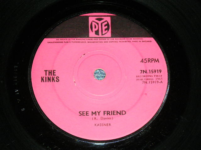 画像1: THE KINKS - SEE MY FRIEND ( Ex/Ex )  / 1965 UK ENGLAND ORIGINAL  Used 7" Single 