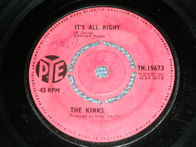 画像: THE KINKS - YOU REALLY GOT ME ( VG+++/VG+++ )  / 1964 UK ENGLAND ORIGINAL  Used 7" Single 