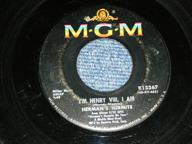 画像: HERMAN'S HERMITS - I'M HENRY VIII,I AM   ( Ex/Ex )  / 1965 US ORIGINAL Used  7"SINGLE With PICTURE SLEEVE 