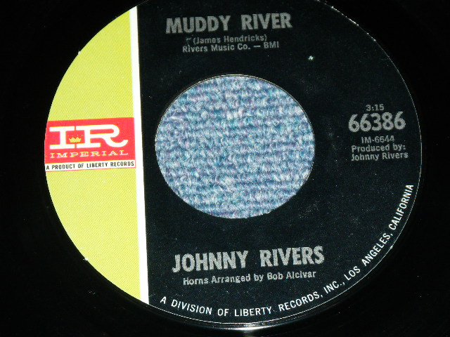 画像: JOHNNY RIVERS - MUDDY RIVER  ( Ex++/MINT- )  / 1969  US AMERICA  ORIGINAL Used 7" Single  With PICTURE SLEEVE 